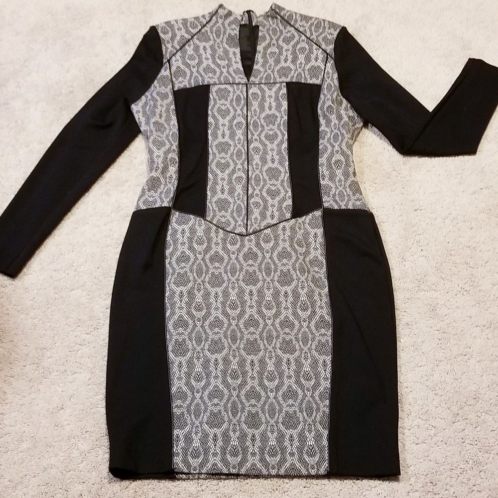 DS Dress Snakeskin Pattern Black and White